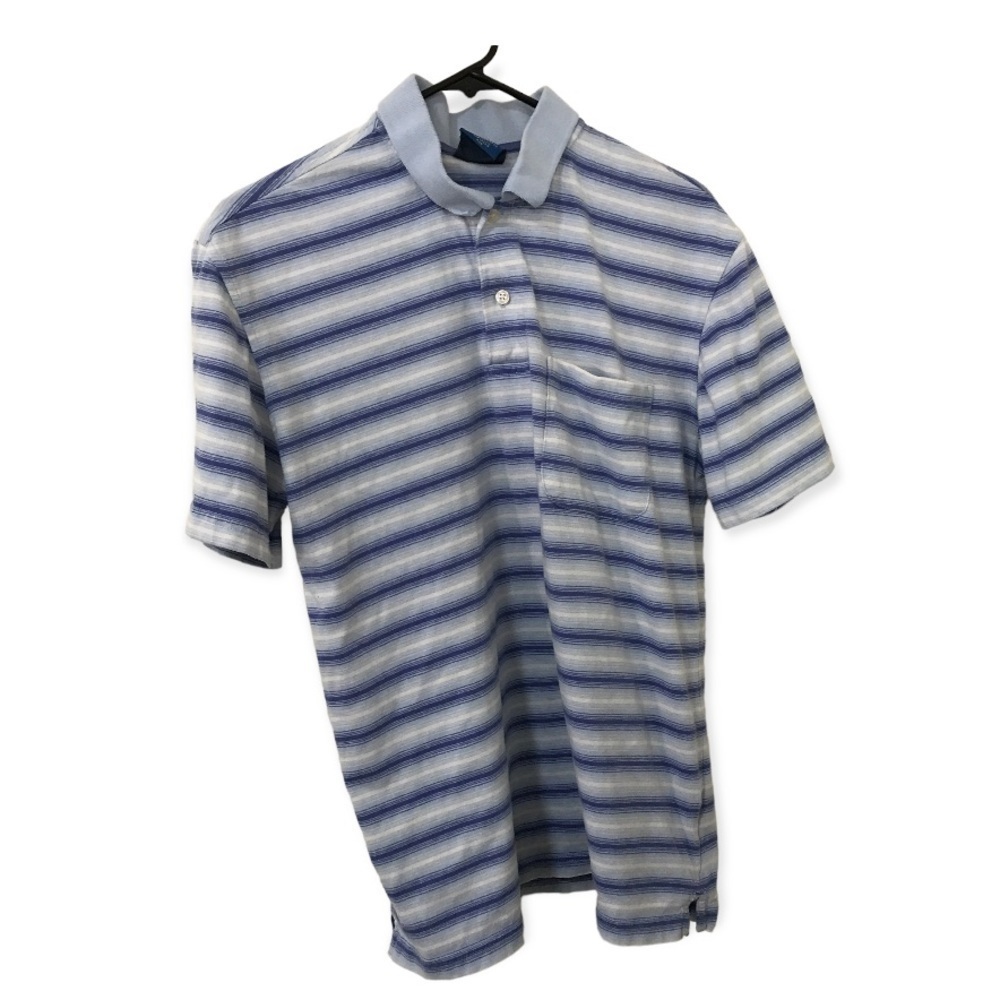 3/$15 puritan mens y2k blue stripe polo shirt